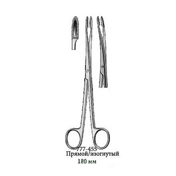 Корнцанг прямой/изогнутый 180 мм (455)