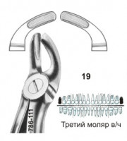 Щипцы №19 для удаления третьих моляров верхней челюсти