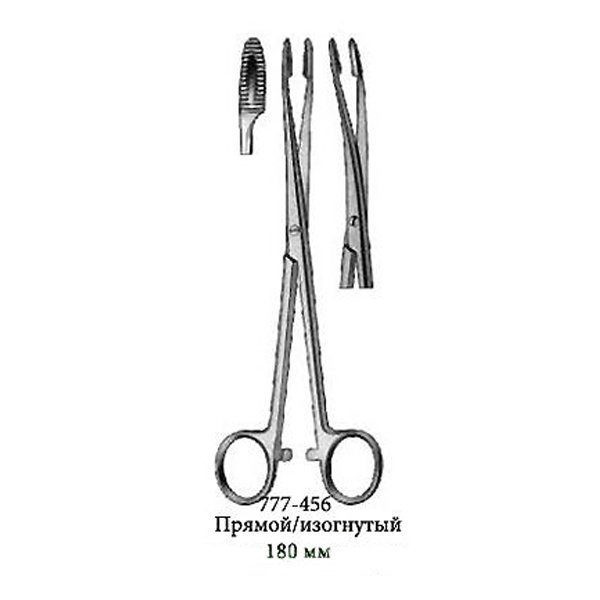 Корнцанг прямой/изогнутый 180 мм (456)