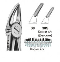 Щипцы №30 для удаления резцов и корней верхней челюсти