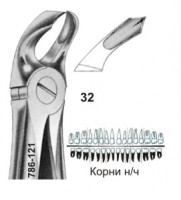 Щипцы №32 для удаления третьих моляров нижней челюсти